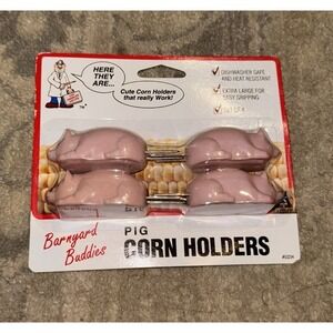 New Set of 2 Pink Pig Corn on the Cob Holders